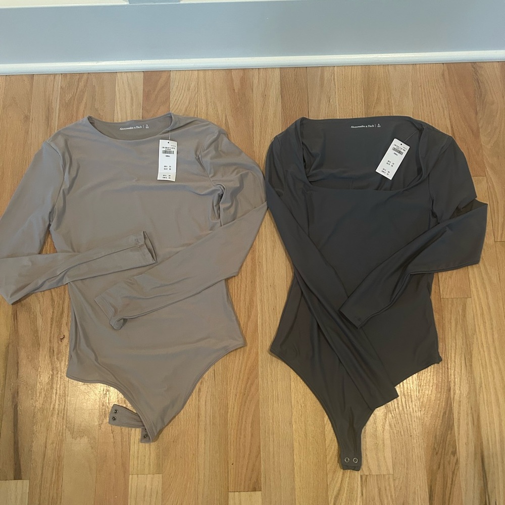 Abercrombie & Fitch Gray and Charcoal Bodysuits (Set of Two)
